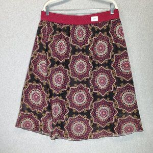 LuLaRoe Size 2XL ~ Colorful A Line Skirt Knee Length Elastic Waist